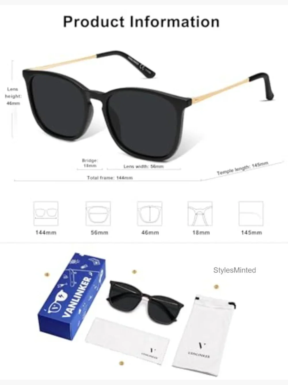 Vintage Square Polarized Sunglasses Men Women Classic Trendy Rectangle Metal